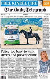 The Daily Telegraph () Newspaper Front Page for 19 July 2013