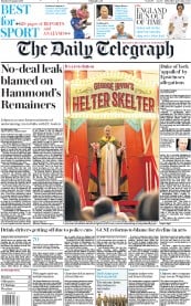 The Daily Telegraph () Newspaper Front Page for 19 August 2019