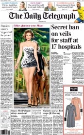 The Daily Telegraph () Newspaper Front Page for 19 September 2013