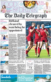 The Daily Telegraph () Newspaper Front Page for 19 September 2015