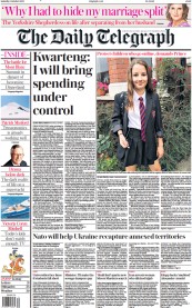 The Daily Telegraph () Newspaper Front Page for 1 October 2022