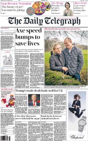 The Daily Telegraph () Newspaper Front Page for 1 December 2016