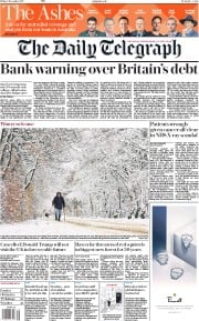 The Daily Telegraph () Newspaper Front Page for 1 December 2017
