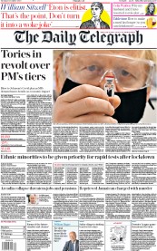 The Daily Telegraph () Newspaper Front Page for 1 December 2020