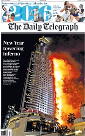 The Daily Telegraph () Newspaper Front Page for 1 January 2016