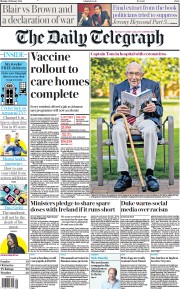 The Daily Telegraph () Newspaper Front Page for 1 February 2021