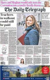 The Daily Telegraph () Newspaper Front Page for 1 February 2023