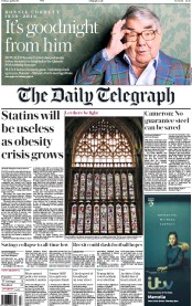 The Daily Telegraph () Newspaper Front Page for 1 April 2016