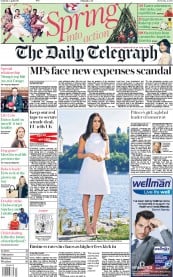 The Daily Telegraph () Newspaper Front Page for 1 April 2017