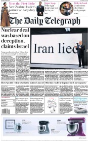 The Daily Telegraph () Newspaper Front Page for 1 May 2018