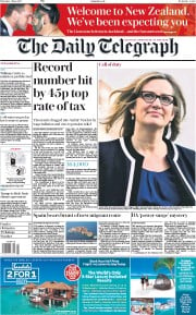 The Daily Telegraph () Newspaper Front Page for 1 June 2017