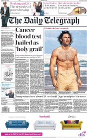 The Daily Telegraph () Newspaper Front Page for 1 June 2018