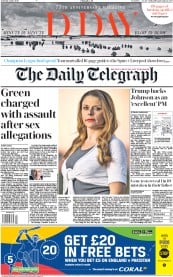 The Daily Telegraph () Newspaper Front Page for 1 June 2019