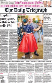 The Daily Telegraph () Newspaper Front Page for 1 June 2022