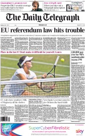 The Daily Telegraph () Newspaper Front Page for 1 July 2013
