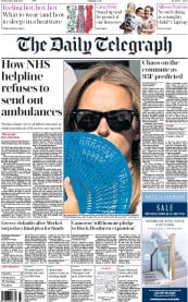 The Daily Telegraph () Newspaper Front Page for 1 July 2015