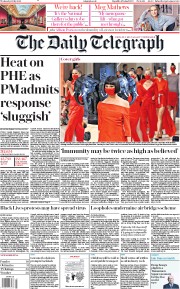The Daily Telegraph () Newspaper Front Page for 1 July 2020