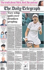 The Daily Telegraph () Newspaper Front Page for 1 July 2022