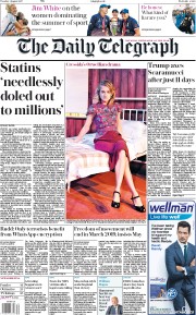 The Daily Telegraph () Newspaper Front Page for 1 August 2017