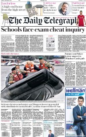 The Daily Telegraph () Newspaper Front Page for 1 September 2017