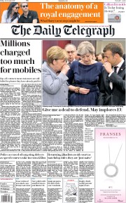 The Daily Telegraph () Newspaper Front Page for 20 October 2017