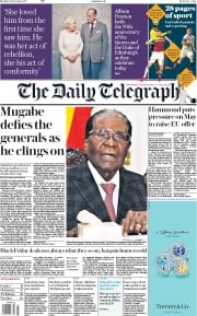 The Daily Telegraph () Newspaper Front Page for 20 November 2017