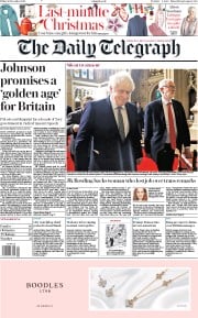 The Daily Telegraph () Newspaper Front Page for 20 December 2019