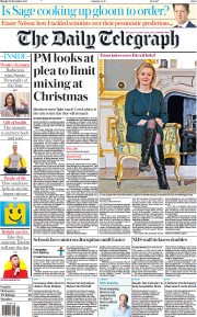 The Daily Telegraph () Newspaper Front Page for 20 December 2021