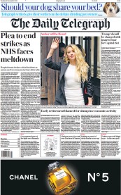 The Daily Telegraph () Newspaper Front Page for 20 December 2022