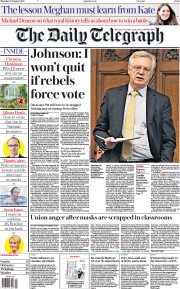 The Daily Telegraph () Newspaper Front Page for 20 January 2022