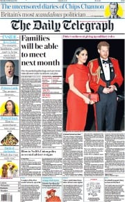 The Daily Telegraph () Newspaper Front Page for 20 February 2021