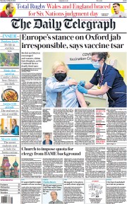 The Daily Telegraph () Newspaper Front Page for 20 March 2021