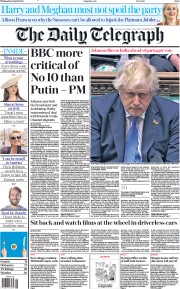 The Daily Telegraph () Newspaper Front Page for 20 April 2022