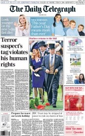 The Daily Telegraph () Newspaper Front Page for 20 June 2015