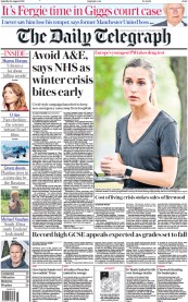 The Daily Telegraph () Newspaper Front Page for 20 August 2022