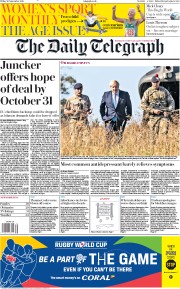 The Daily Telegraph () Newspaper Front Page for 20 September 2019