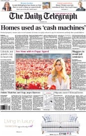 The Daily Telegraph () Newspaper Front Page for 21 October 2014