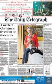 The Daily Telegraph () Newspaper Front Page for 21 November 2020