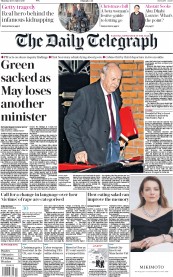 The Daily Telegraph () Newspaper Front Page for 21 December 2017
