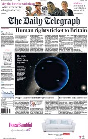 The Daily Telegraph () Newspaper Front Page for 21 January 2016