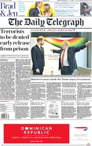 The Daily Telegraph () Newspaper Front Page for 21 January 2020