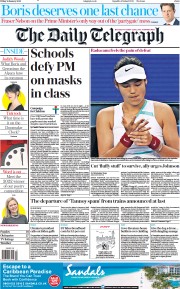 The Daily Telegraph () Newspaper Front Page for 21 January 2022