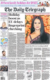 The Daily Telegraph () Newspaper Front Page for 21 January 2023
