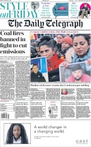 The Daily Telegraph () Newspaper Front Page for 21 February 2020
