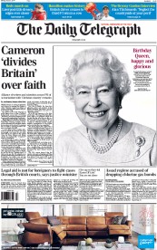 The Daily Telegraph () Newspaper Front Page for 21 April 2014
