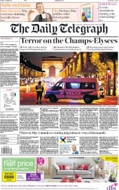 The Daily Telegraph () Newspaper Front Page for 21 April 2017
