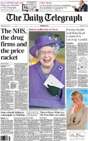 The Daily Telegraph () Newspaper Front Page for 21 June 2013