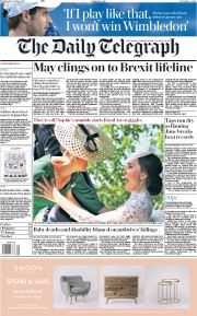 The Daily Telegraph () Newspaper Front Page for 21 June 2017