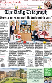 The Daily Telegraph () Newspaper Front Page for 21 July 2020
