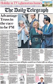 The Daily Telegraph () Newspaper Front Page for 21 July 2022